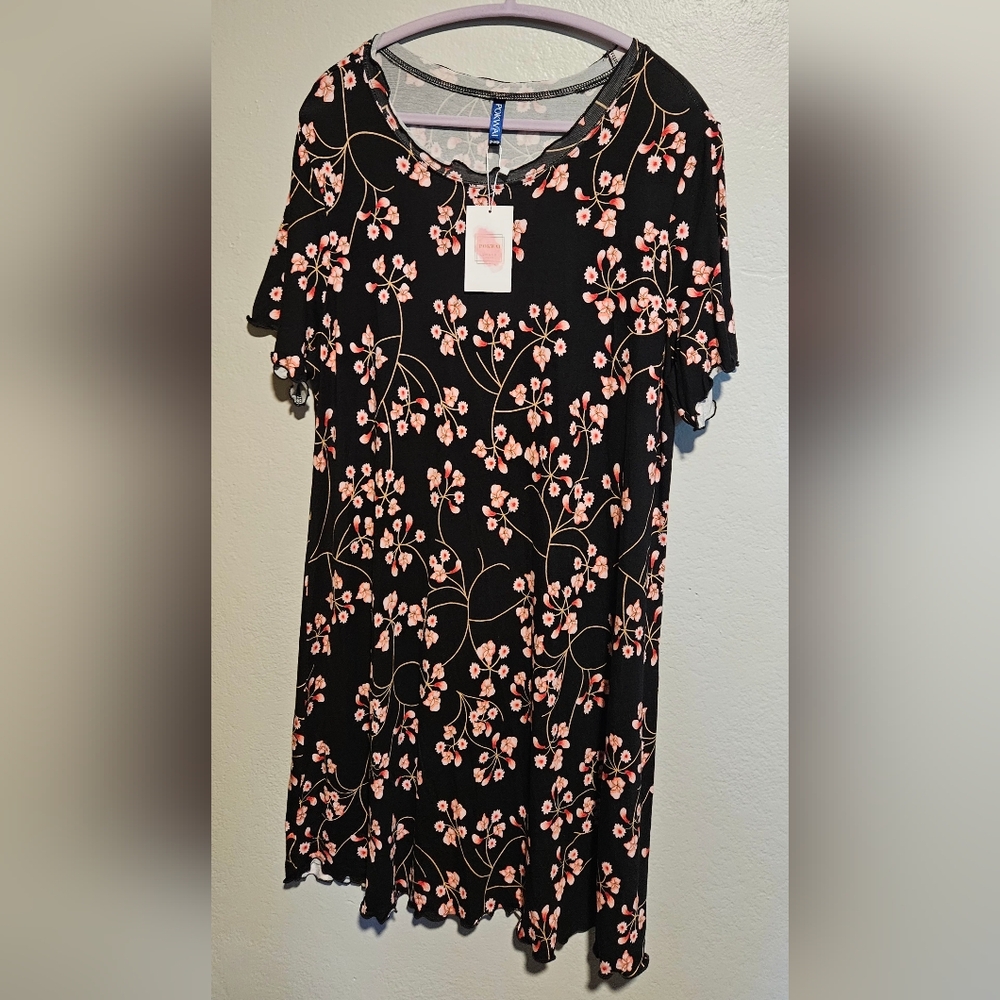 Floral Black and Pink Dress